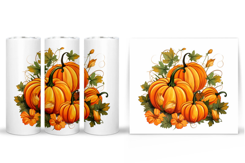 fall-pumpkin-tumbler-wrap-pumpkin-flowers-tumbler-design