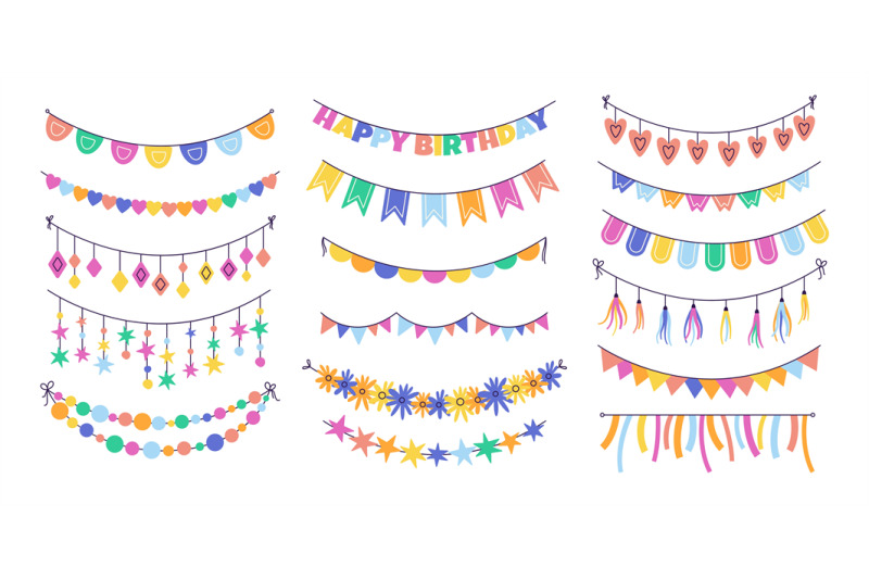 party-garland-collection-cartoon-colorful-holiday-bunting-elements-f