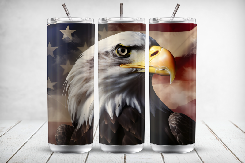eagle-american-flag-20-oz-skinny-tumbler-sublimation-design