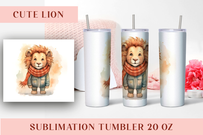 watercolor-cute-lion-tumbler-wrap-20-oz