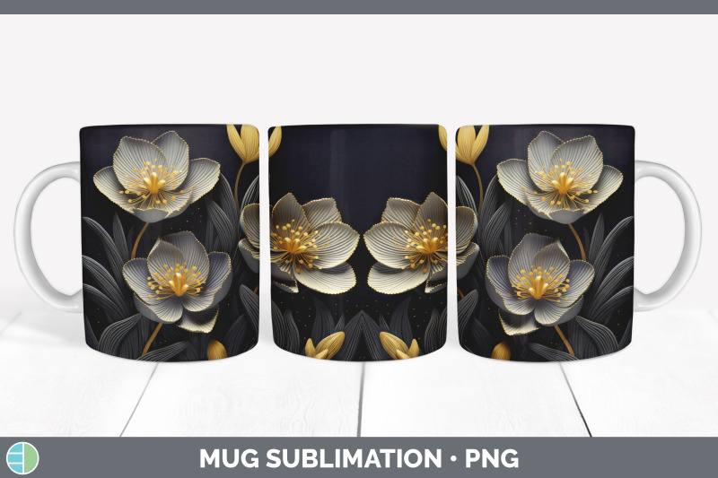 3d-black-and-gold-crocus-flowers-mug-wrap-sublimation-coffee-cup-des