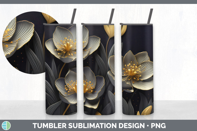 3d-black-and-gold-crocus-flowers-tumbler-sublimation-20-oz-skinny-tu