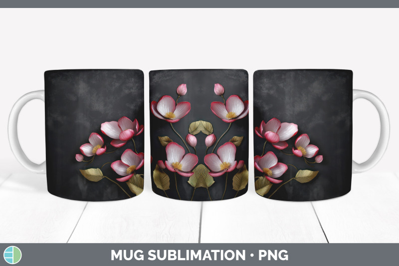 3d-black-and-gold-cyclamen-flowers-mug-wrap-sublimation-coffee-cup-d