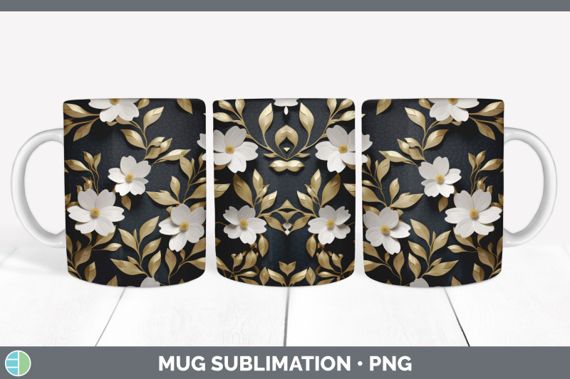 3d-black-and-gold-jasmine-flowers-mug-wrap-sublimation-coffee-cup-de