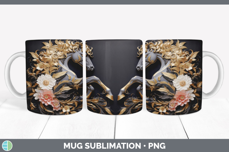 3d-black-and-gold-horse-mug-wrap-sublimation-coffee-cup-design