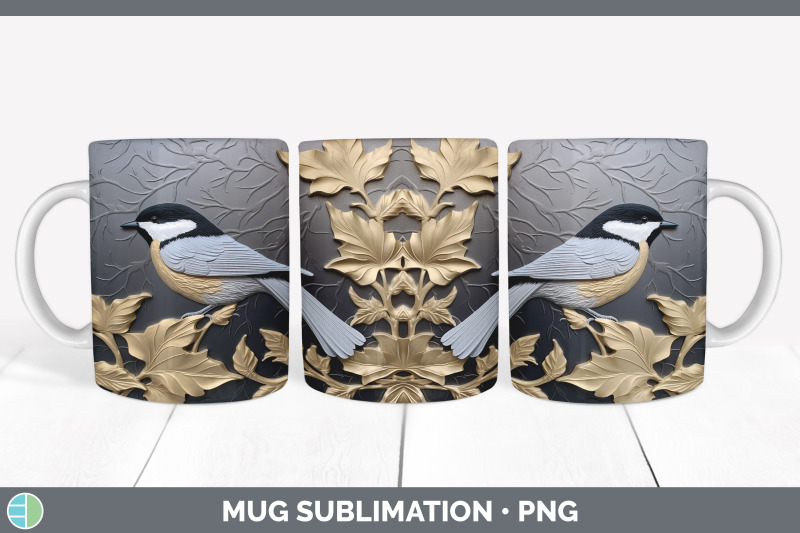 3d-black-and-gold-chickadee-bird-mug-wrap-sublimation-coffee-cup-des