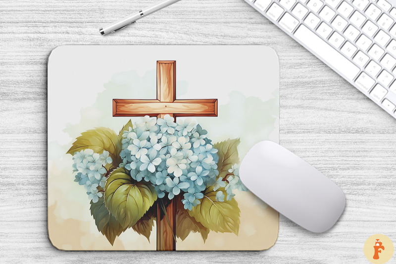 wooden-cross-with-hydrangea-flowers