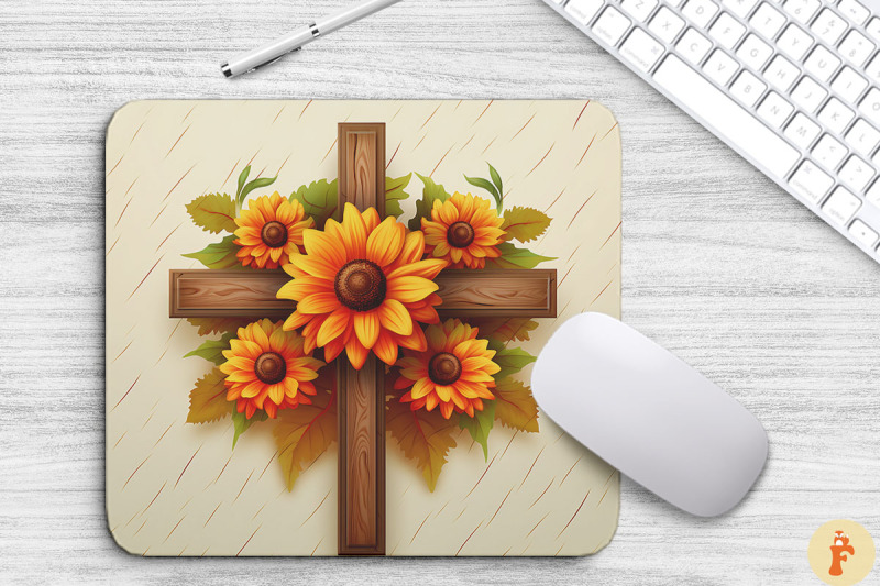 wooden-cross-with-sunflower-flowers