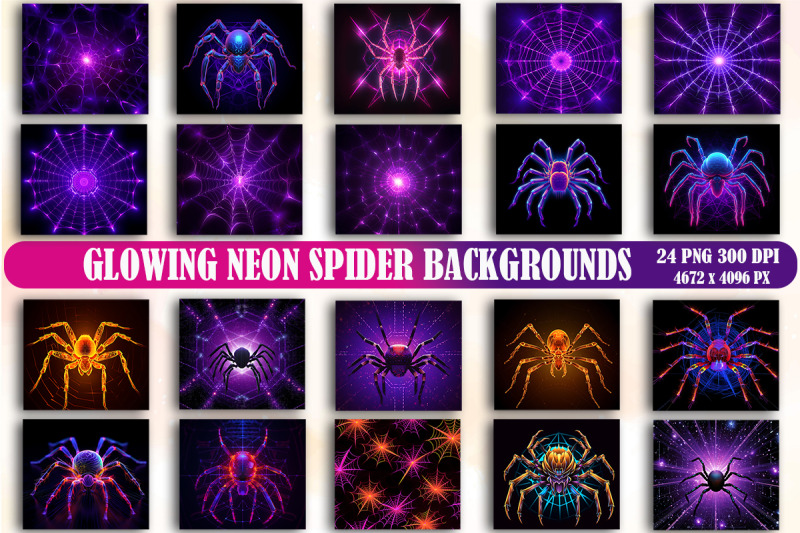 neon-spider-backgrounds-bundle