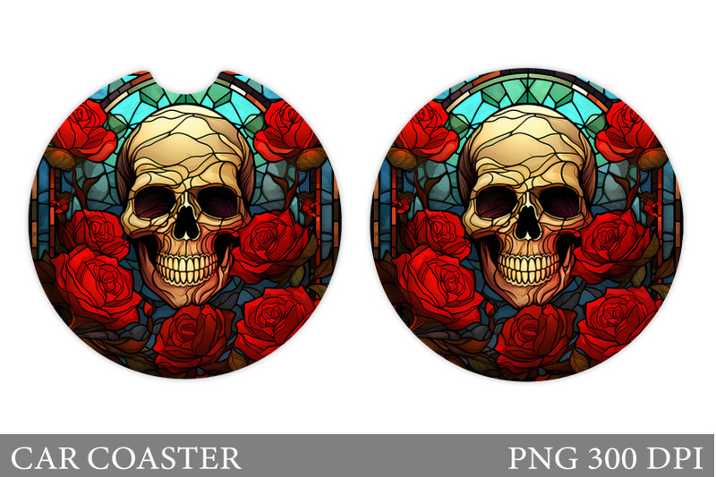 stained-glass-skull-car-coaster-skull-car-coaster-design