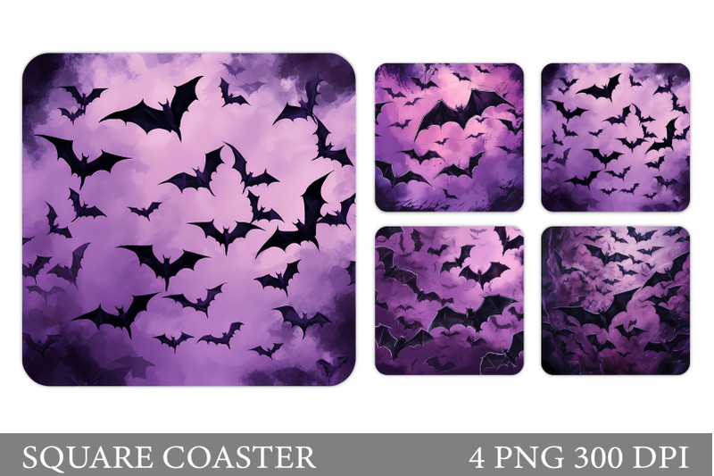 bat-silhouette-square-coaster-halloween-bat-coaster-design