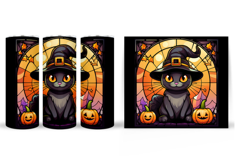 cute-halloween-cat-tumbler-wrap-halloween-tumbler-design