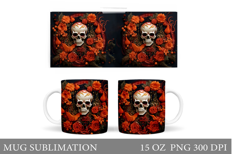 skull-mug-wrap-design-halloween-mug-wrap-sublimation