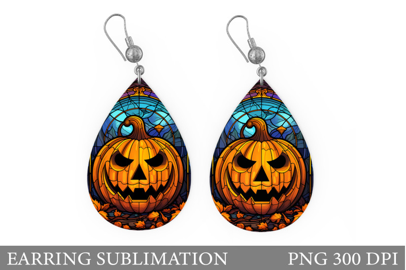 halloween-pumpkin-earring-stained-glass-earring-design