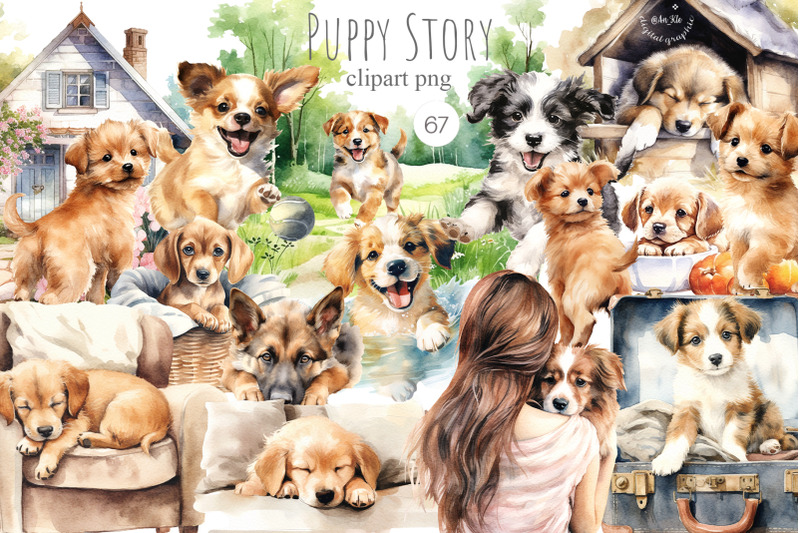 puppy-story-clipart-bundle