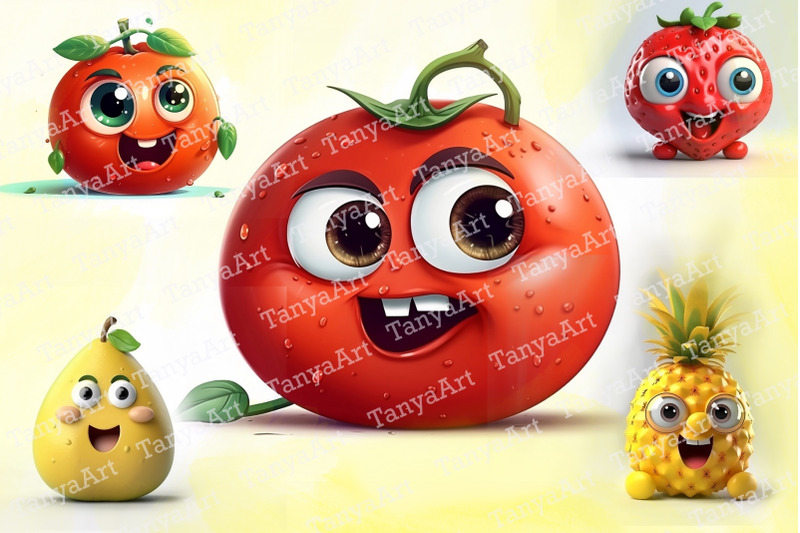 vegetables-and-fruits-in-3d-style