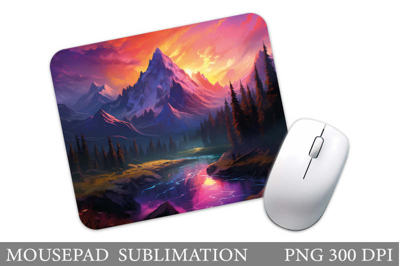 mountains-mouse-pad-design-sunset-mouse-pad