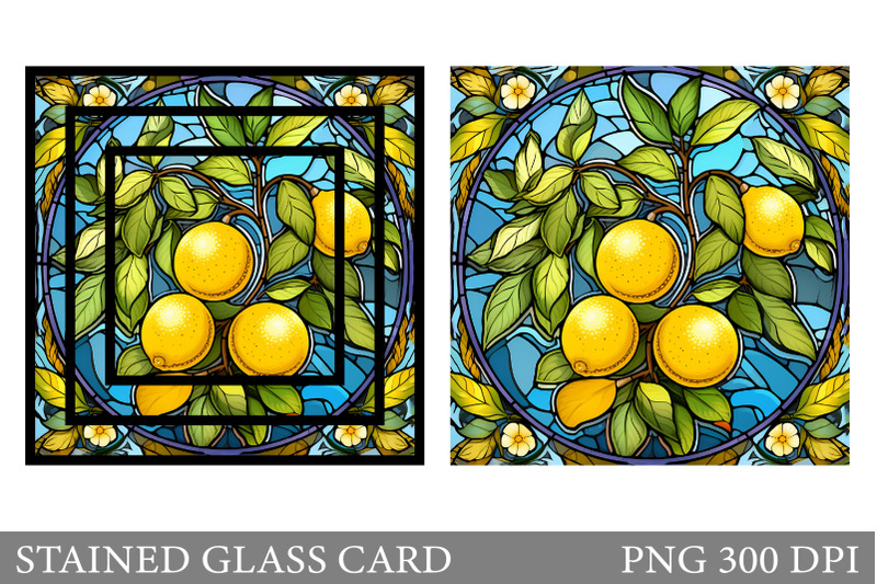 stained-glass-lemons-card-stained-glass-fruit-card-design