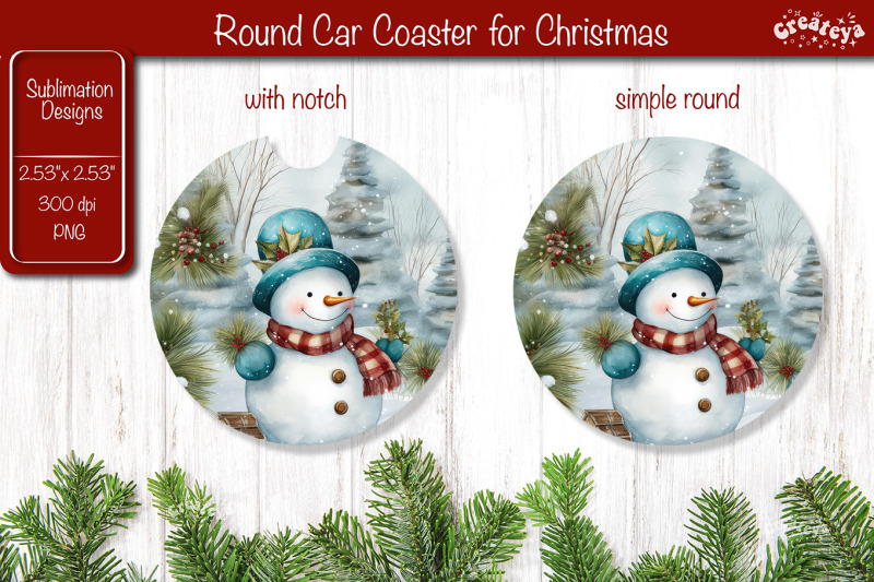 car-coaster-christmas-sublimation-coaster-design-snowman-png-watercolo