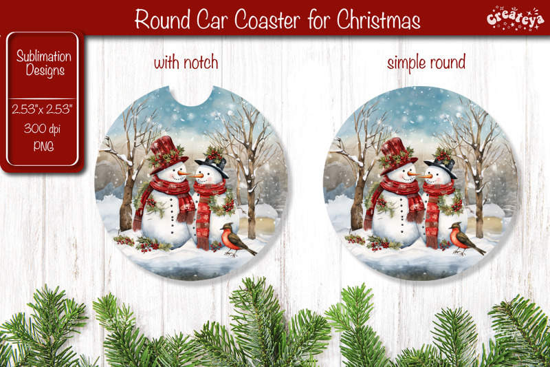 car-coaster-christmas-sublimation-coaster-design-snowman-png-watercolo