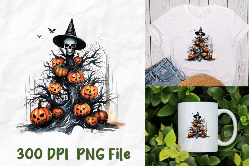 halloween-skull-pumpkin-christmas-tree