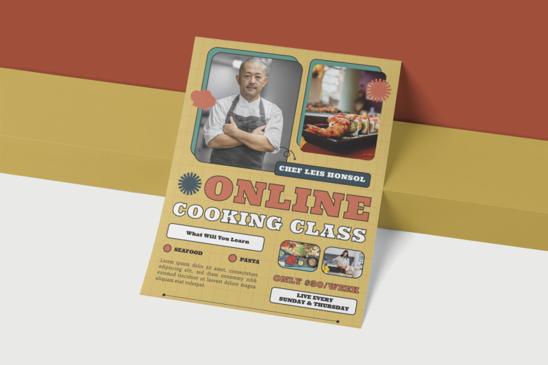 retro-online-cooking-class-flyer