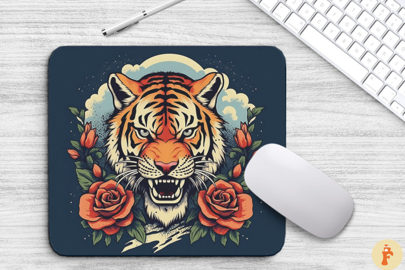 angry-tiger-and-roses-mouse-pad