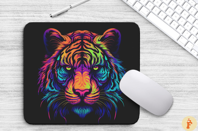 neon-colorful-tiger-mouse-pad