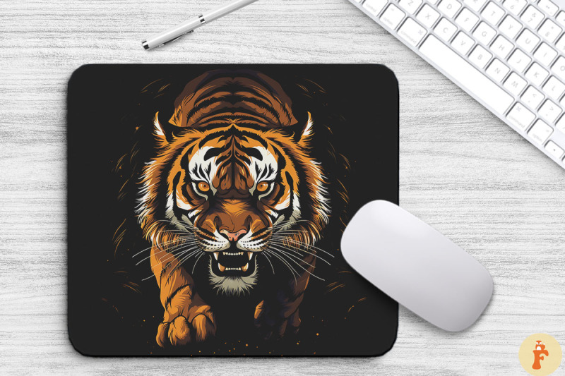 angry-tiger-walking-stride-mouse-pad