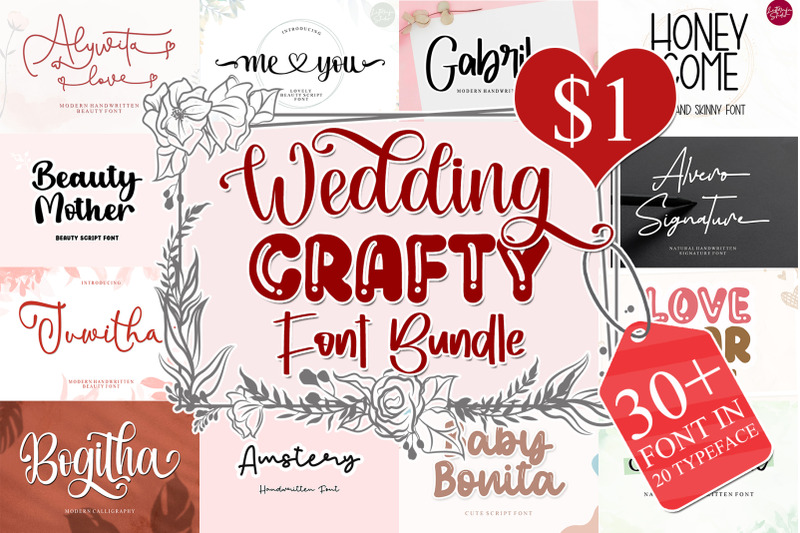 wedding-amp-crafty-fontbundle