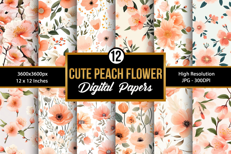cute-peach-flowers-pattern-digital-papers