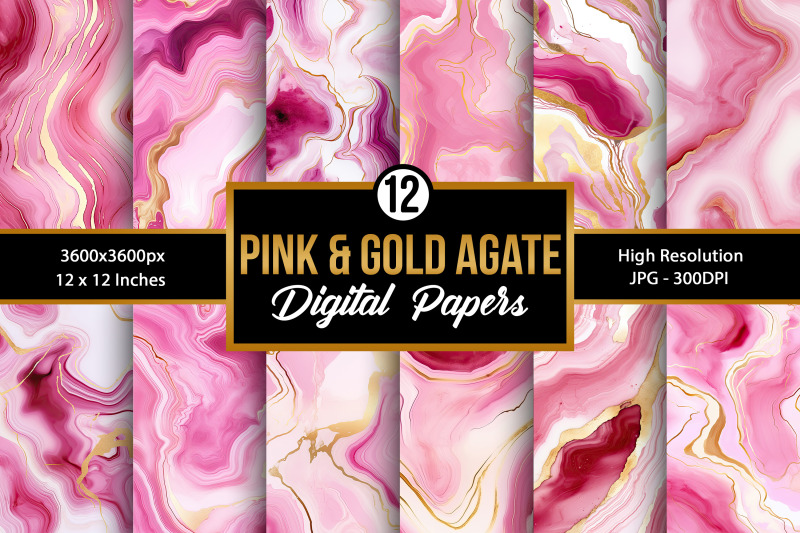 pink-and-gold-agate-pattern-digital-papers