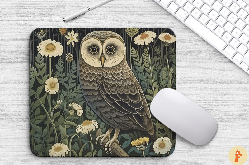 vintage-monochromatic-owl-with-daisy