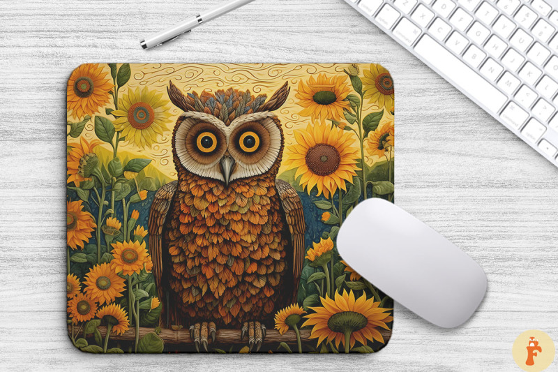 vintage-owl-in-summer-sunflowers