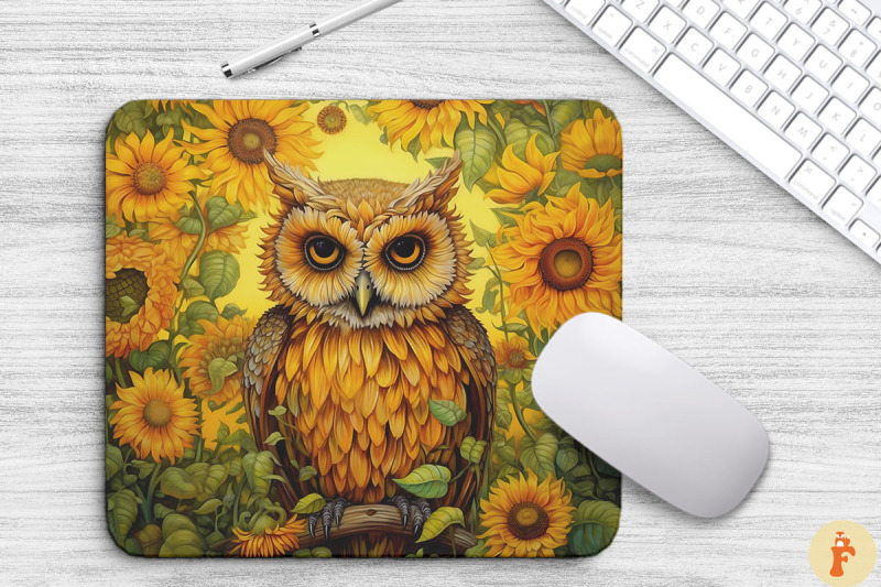 vintage-owl-in-summer-sunflowers