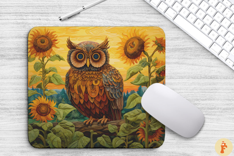 vintage-owl-in-summer-sunflowers