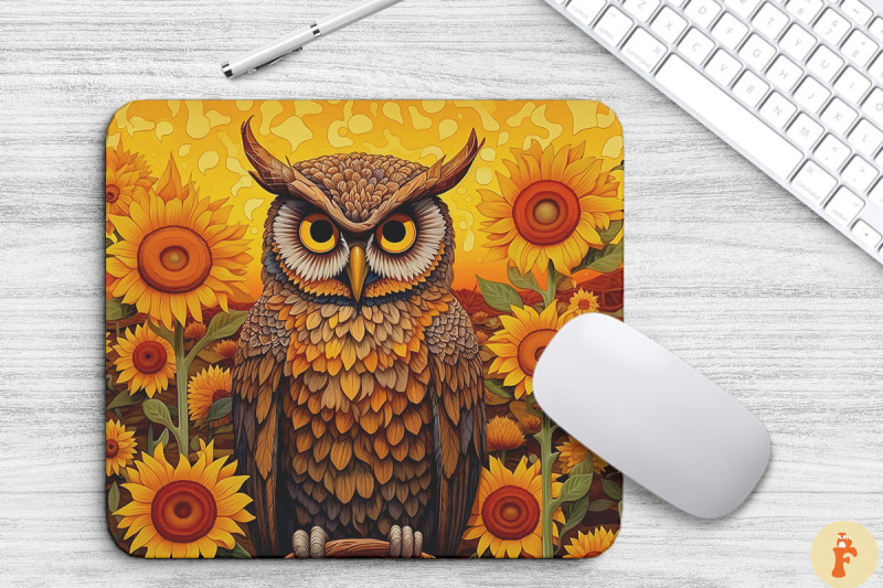 vintage-owl-in-summer-sunflowers