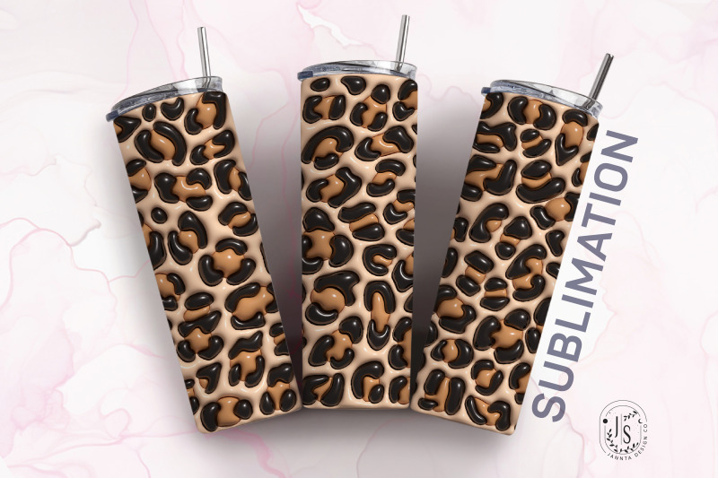 inflated-bubble-leopard-print-tumbler-wrap-3d-skinny
