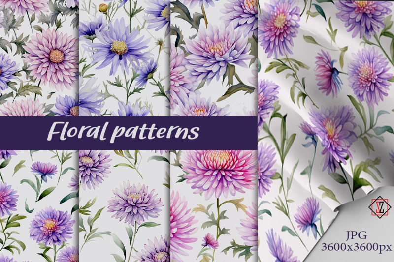 set-of-floral-seamless-patterns