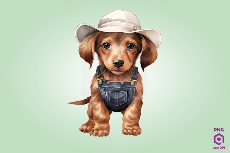 farmer-dachshund-dog-clipart