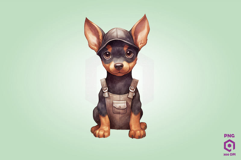 farmer-doberman-pinscher-dog-clipart