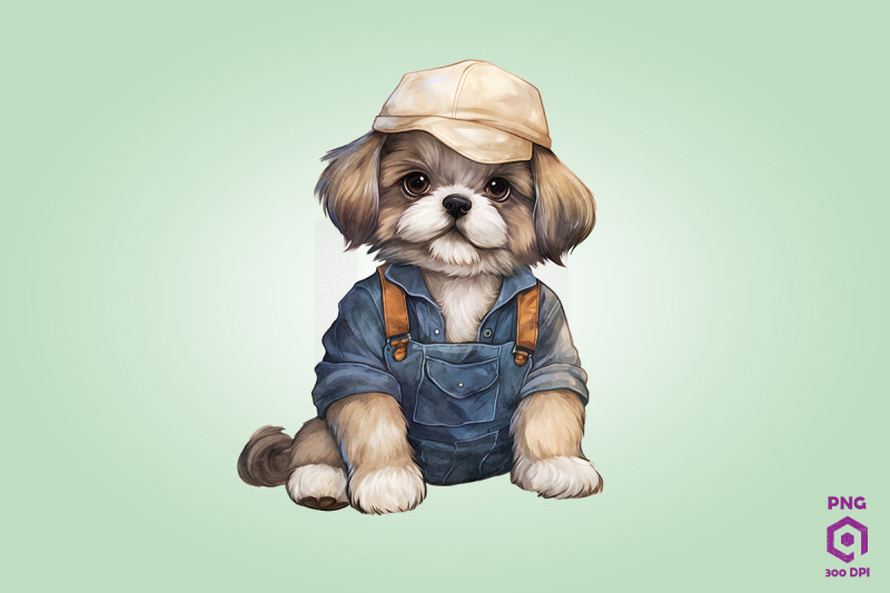 farmer-shih-tzu-dog-clipart