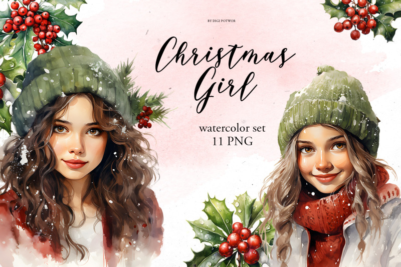 watercolor-christmas-girl-png-clipart-bundle