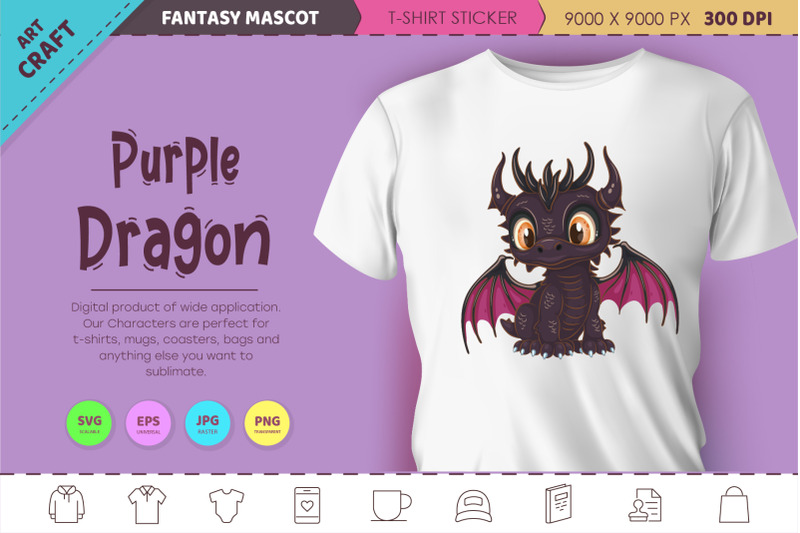 cartoon-purple-dragon-fantasy-clipart