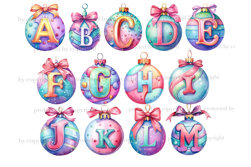 pastel-christmas-alphabet-xmas-clipart-bundle