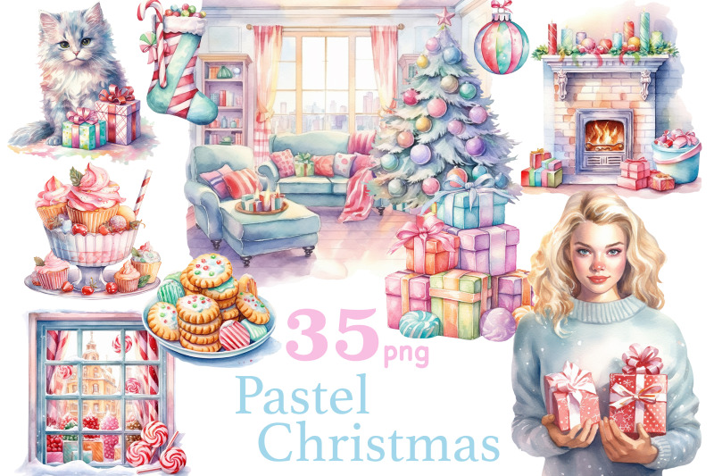 pastel-christmas-png-xmas-clipart-bundle