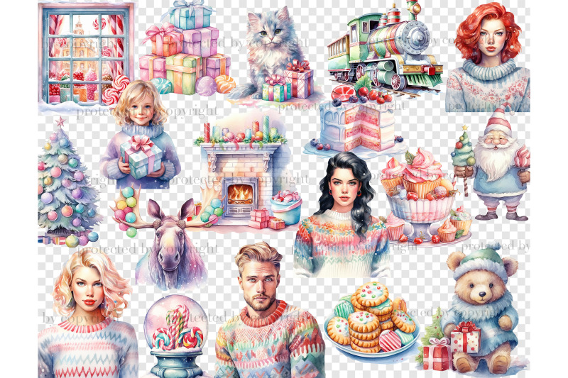 pastel-christmas-png-xmas-clipart-bundle