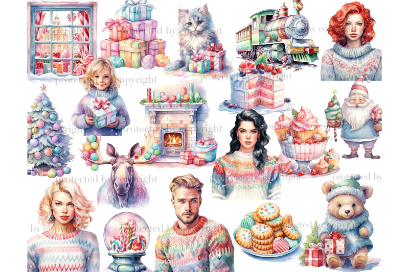 pastel-christmas-png-xmas-clipart-bundle