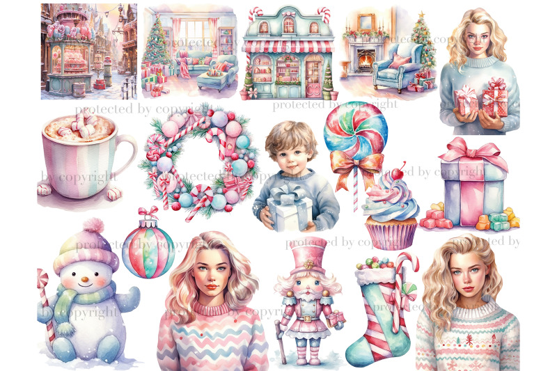 pastel-christmas-png-xmas-clipart-bundle