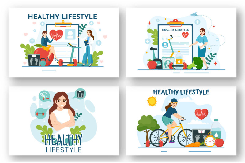 14-healthy-lifestyle-vector-illustration